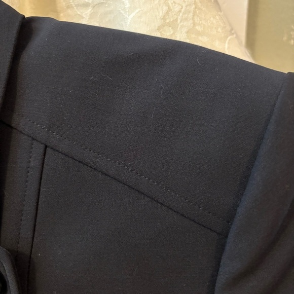 Ann Taylor Classic Double Breasted Black Virgin Wool Blazer, Size 14 - Picture 4 of 10